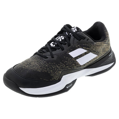 Men`s Jet Mach 3 Wide Tennis Shoes Black and White BABOLAT 8 Black