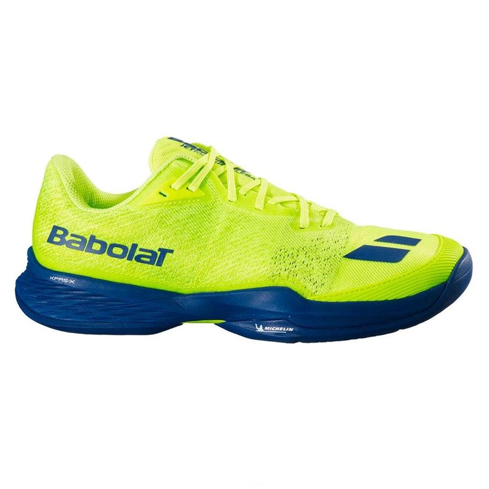 Men`s Jet Mach Pickleball Shoes Fluo Yellow and Estate Blue BABOLAT