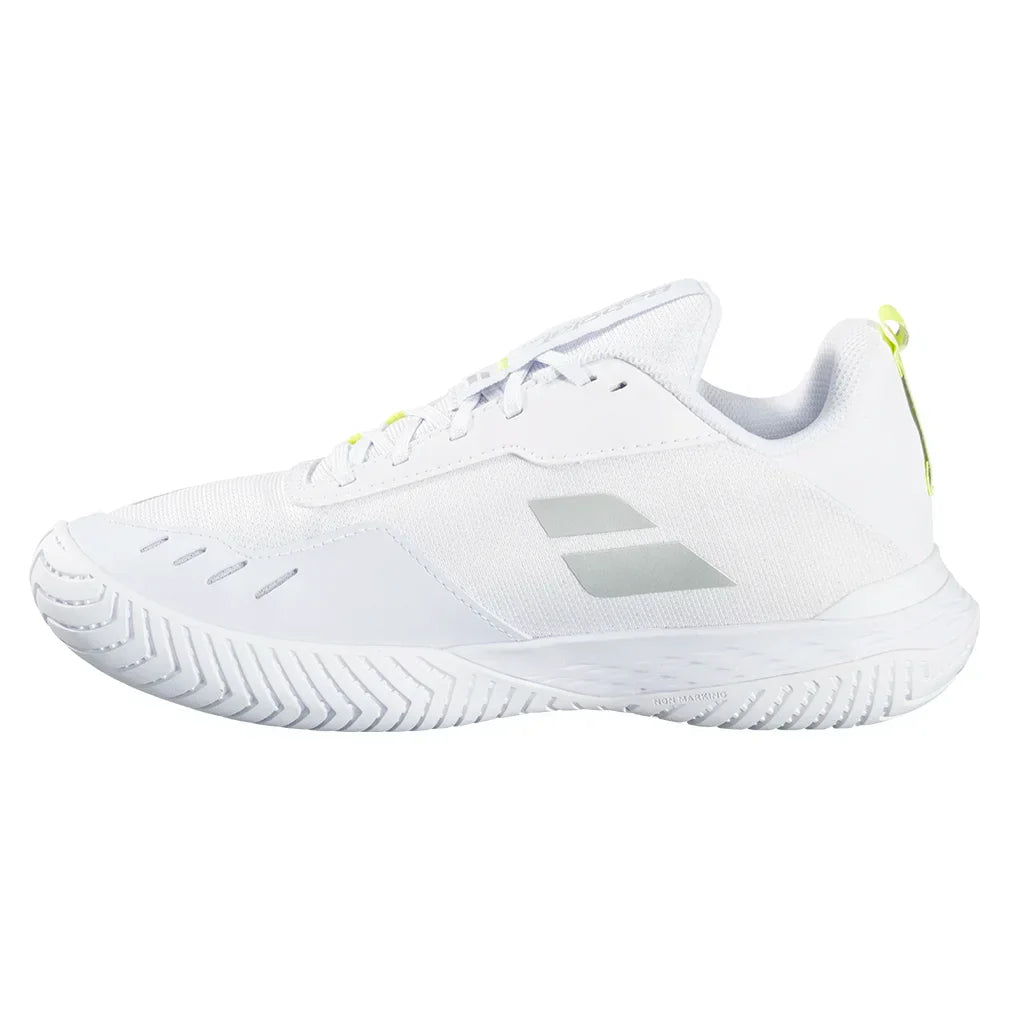 Women`s SFX Evo Pickleball Shoes White and Silver BABOLAT