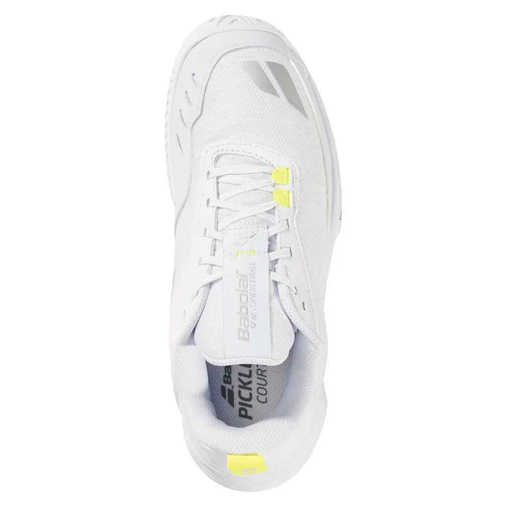 Women`s SFX Evo Pickleball Shoes White and Silver BABOLAT