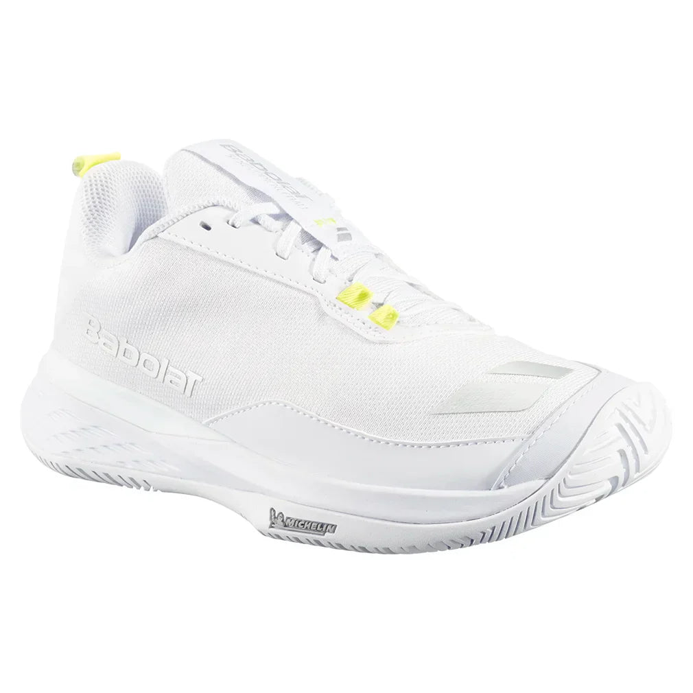 Women`s SFX Evo Pickleball Shoes White and Silver BABOLAT 5.5 WHITE_AND_SILVER