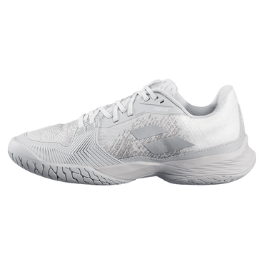 Women`s Jet Mach 3 Tennis Shoes White and Grey BABOLAT