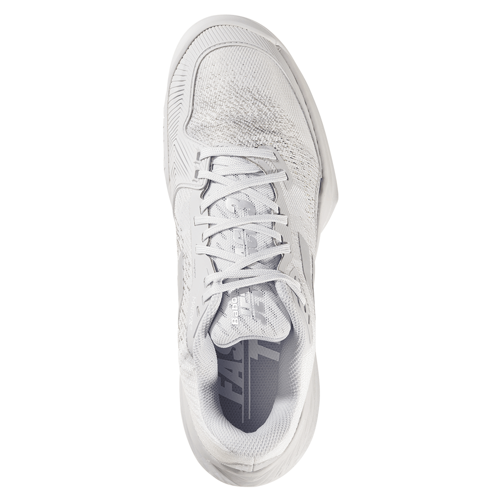 Women`s Jet Mach 3 Tennis Shoes White and Grey BABOLAT