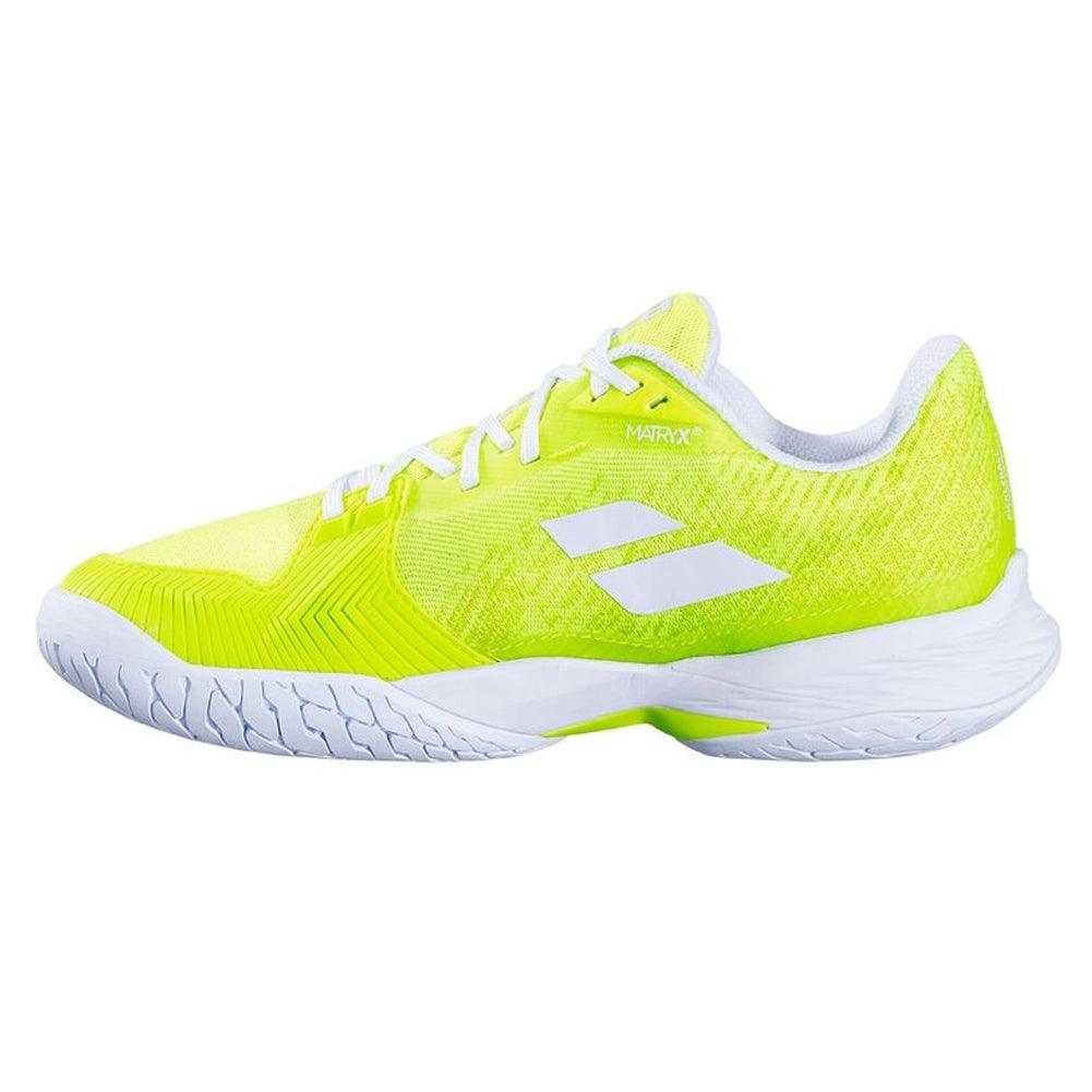 Women`s Jet Mach Pickleball Shoes Fluo Yellow and White BABOLAT