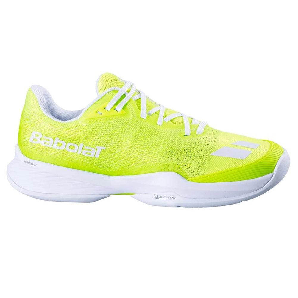 Women`s Jet Mach Pickleball Shoes Fluo Yellow and White BABOLAT
