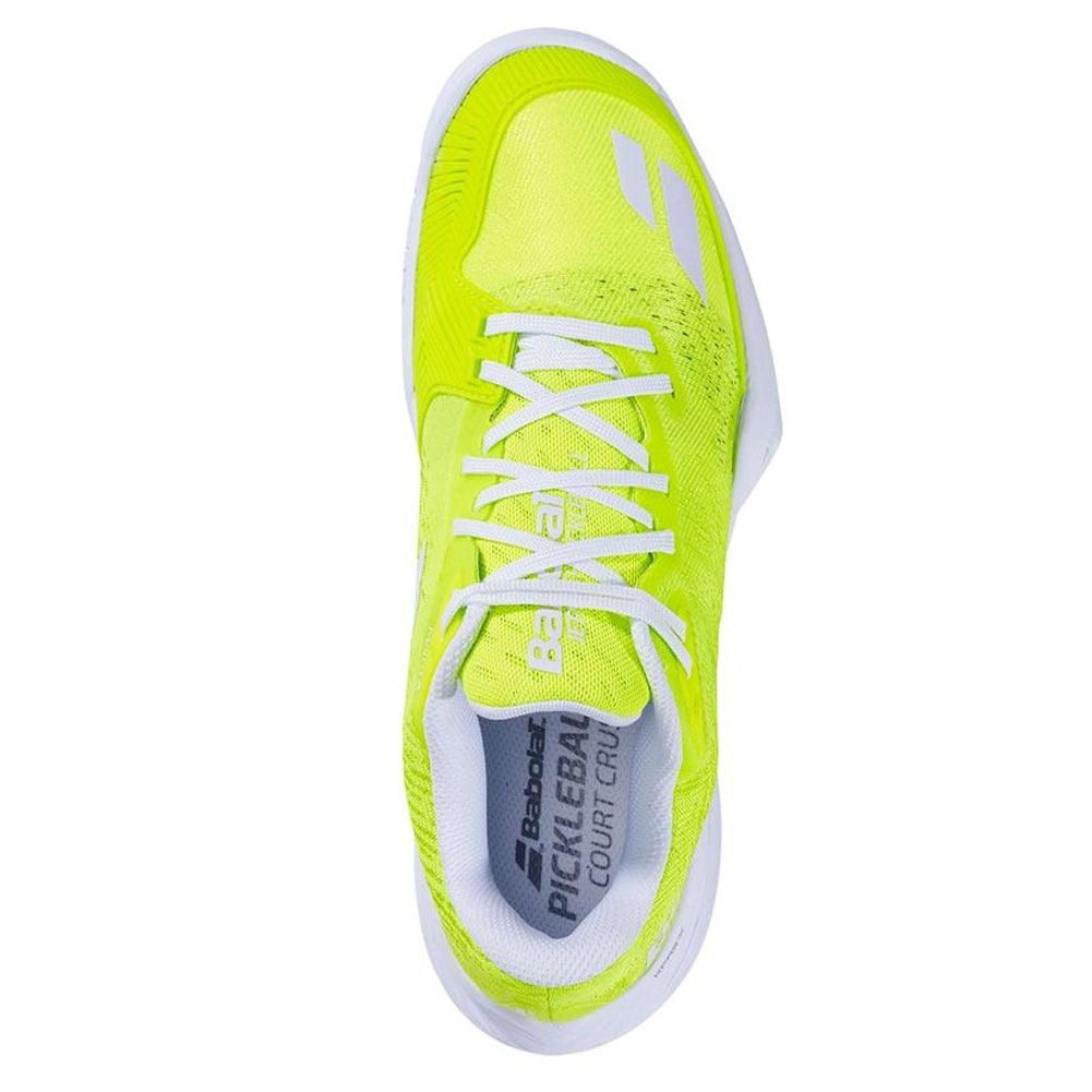 Women`s Jet Mach Pickleball Shoes Fluo Yellow and White BABOLAT