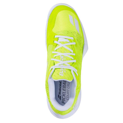 Women`s Jet Mach Pickleball Shoes Fluo Yellow and White BABOLAT