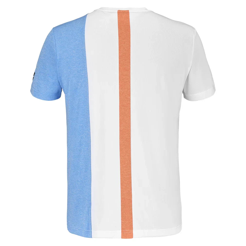 Boys` Play Crew Neck Tennis Top White and Blithe Blue Heather BABOLAT