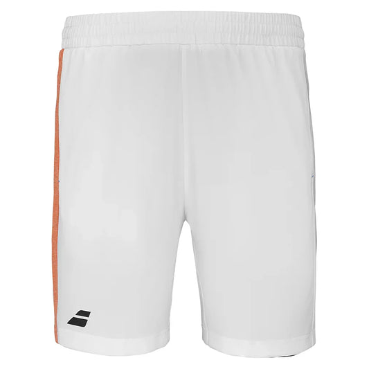 Boys` Play Tennis Short White and Orange BABOLAT 6/8