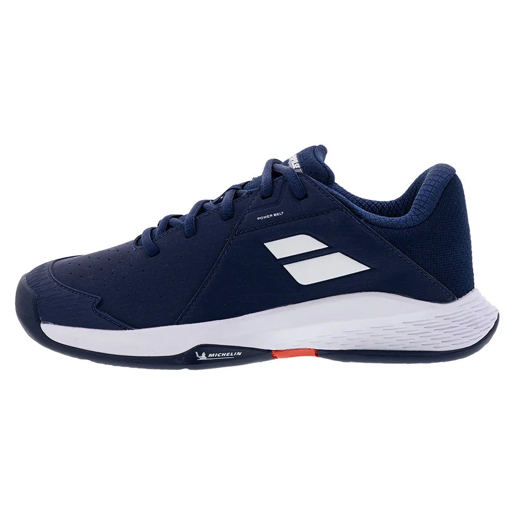 Juniors` Propulse 3 Tennis Shoes Estate Blue and White BABOLAT