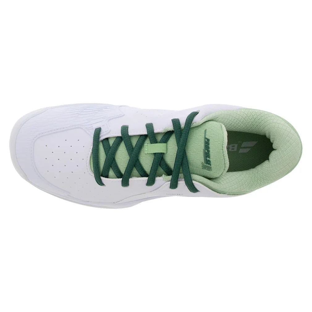 Juniors` Propulse Tennis Shoes White and Dark Green BABOLAT