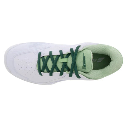 Juniors` Propulse Tennis Shoes White and Dark Green BABOLAT