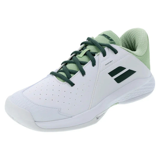 Juniors` Propulse Tennis Shoes White and Dark Green BABOLAT 1Y White