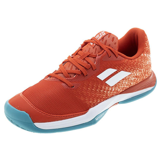 Juniors` Jet Mach 3 Tennis Shoes Fiesta Red BABOLAT 1Y Red