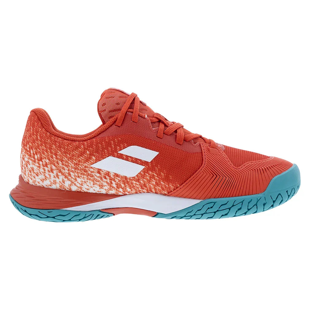 Juniors` Jet Mach 3 Tennis Shoes Fiesta Red BABOLAT