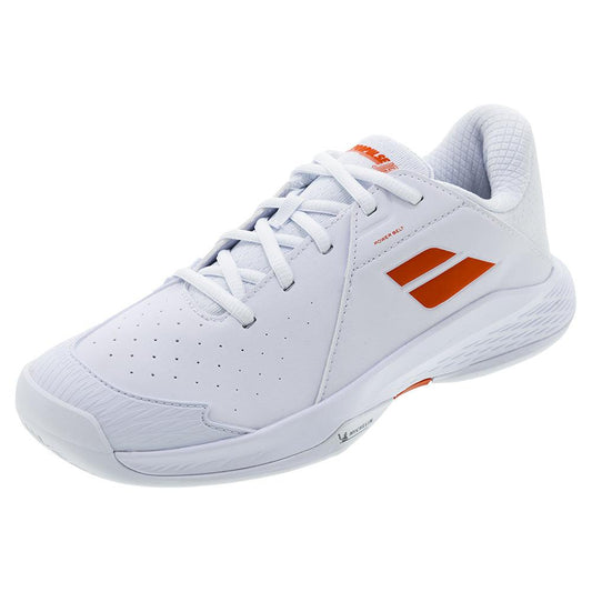 Juniors` Propulse 3 Tennis Shoes White and Coral BABOLAT 1Y White