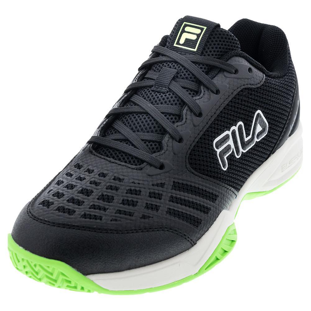 Juniors' Axilus 3 Tennis Shoes Black and Green Gecko TOP TENNIS SHOES FILA 4Y