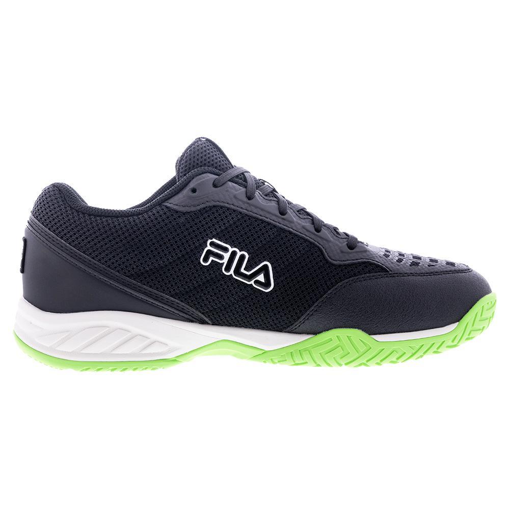 Juniors' Axilus 3 Tennis Shoes Black and Green Gecko TOP TENNIS SHOES FILA