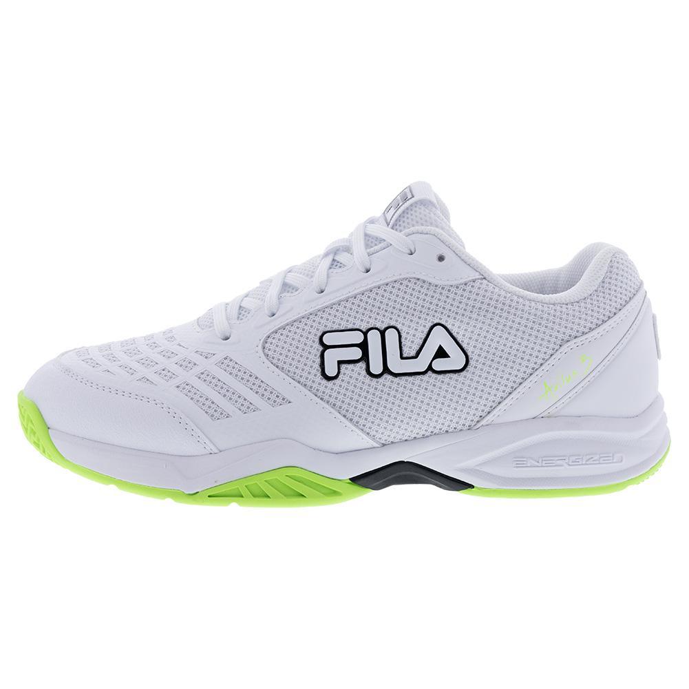 Juniors' Axilus 3 Tennis Shoes White and Black TOP TENNIS SHOES FILA