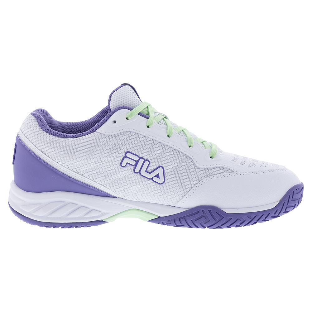 Juniors' Axilus 3 Tennis Shoes White and Patina Green TOP TENNIS SHOES FILA