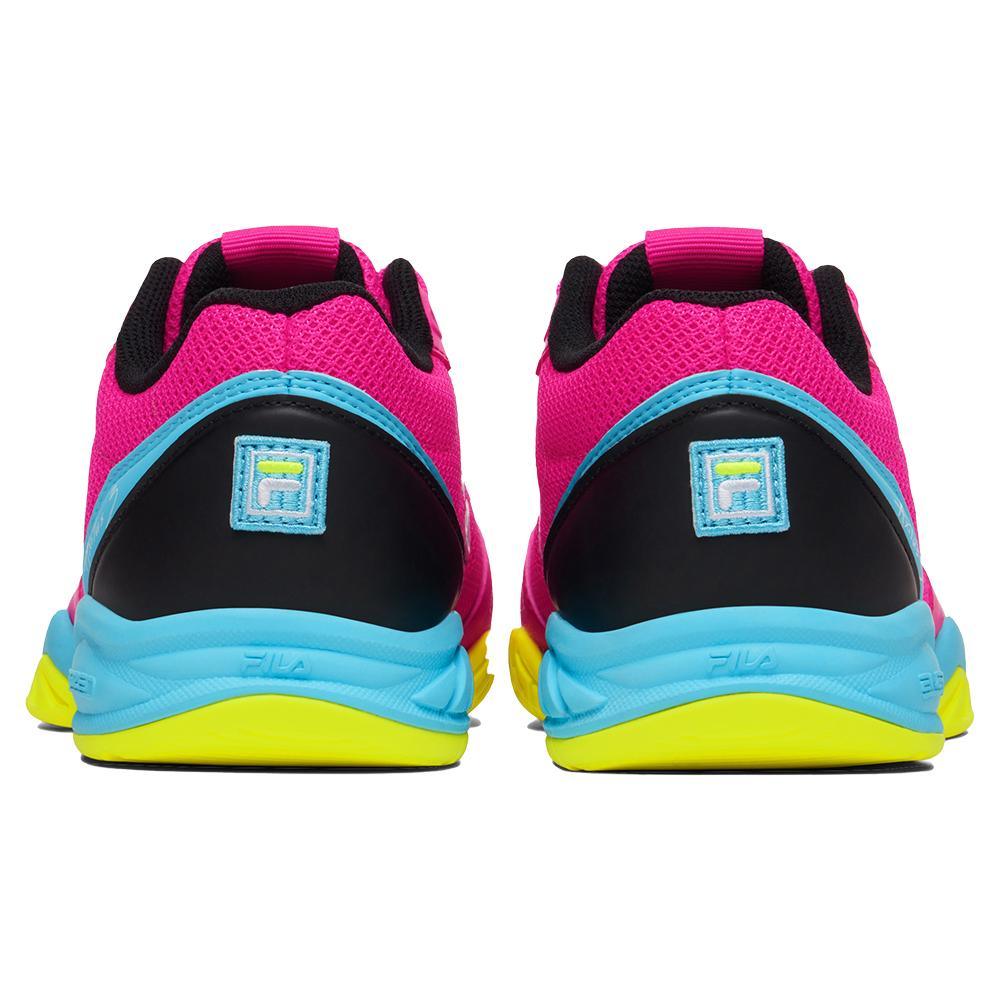 Juniors` Axilus 3 Tennis Shoes Pink Glo and Bluefish Super Sale FILA