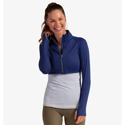 Women`s Full Zip Tennis Crop Top WOMENS APPAREL BLOQUV