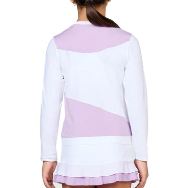 Girls Tennis Pullover White and Lavender SOFIBELLA