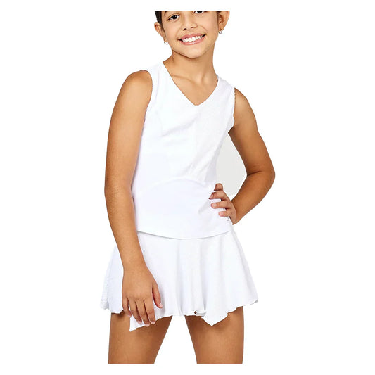 Girls' Tennis Tank White and Ripple Jersey SOFIBELLA XS