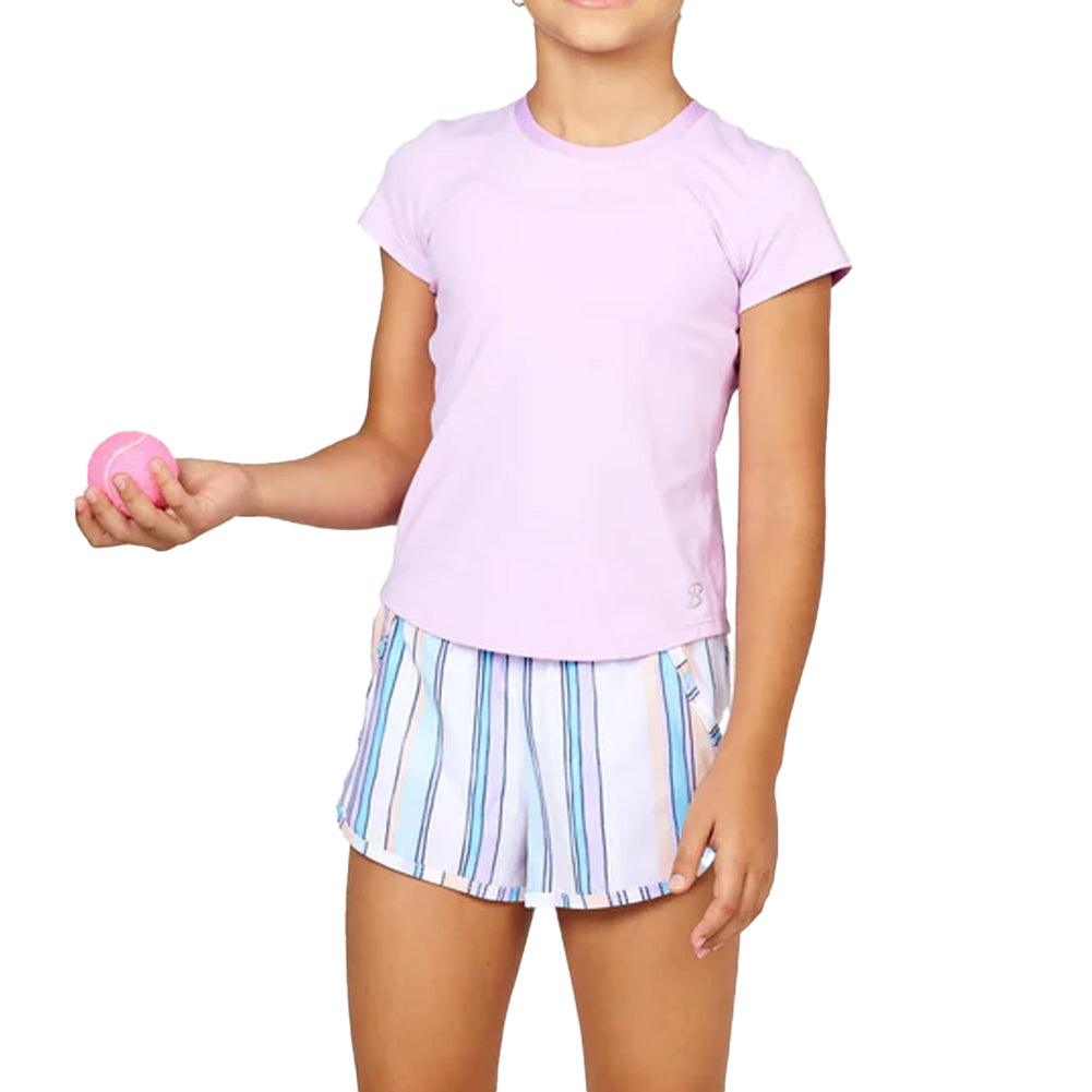 Girls' UV Short Sleeve Tennis Top SOFIBELLA XS LAVENDER