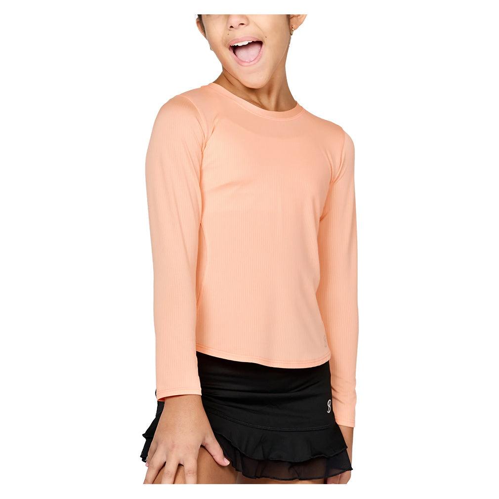 Girls' Long Sleeve Tennis Top Girls Apparel SOFIBELLA XS SORBET