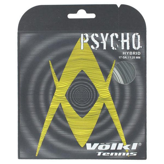 Psycho Hybrid 17G Tennis String Black and Silver Strings VOLKL Black