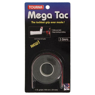 Mega Tac Tennis Overgrip Grips TOURNA Black