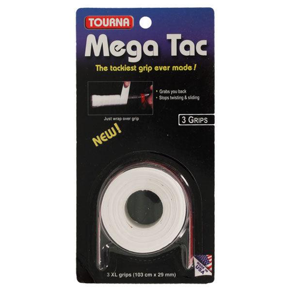 Mega Tac Tennis Overgrip Grips TOURNA White