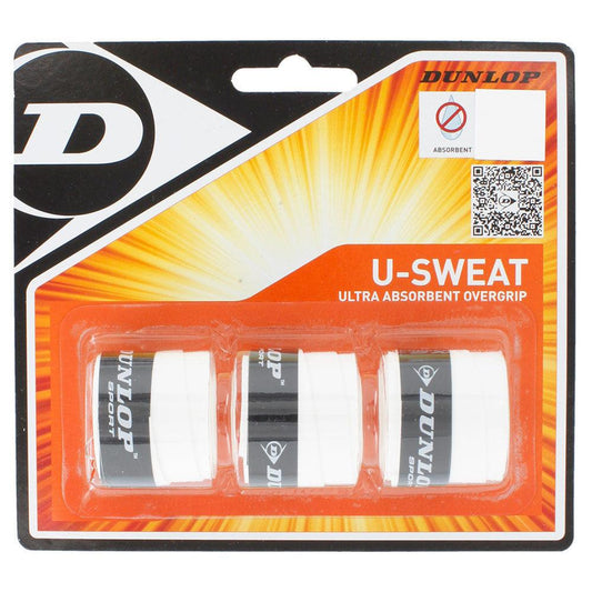 U Sweat 3 Pack Tennis Overgrip White Grips DUNLOP Default Title