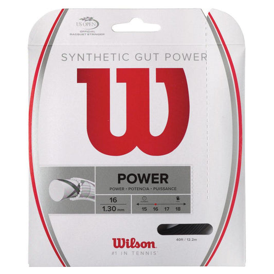 Synthetic Gut Power Tennis String Strings WILSON Black 16
