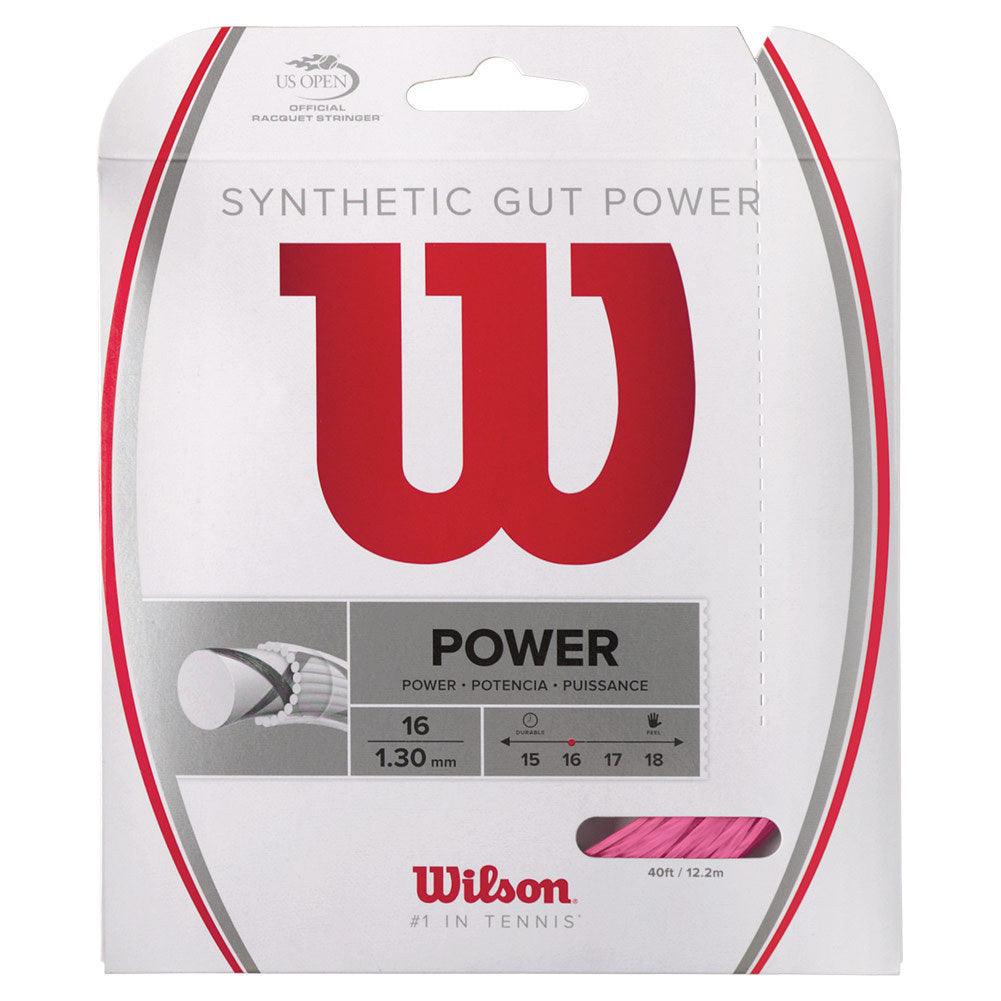Synthetic Gut Power Tennis String Strings WILSON Pink 16