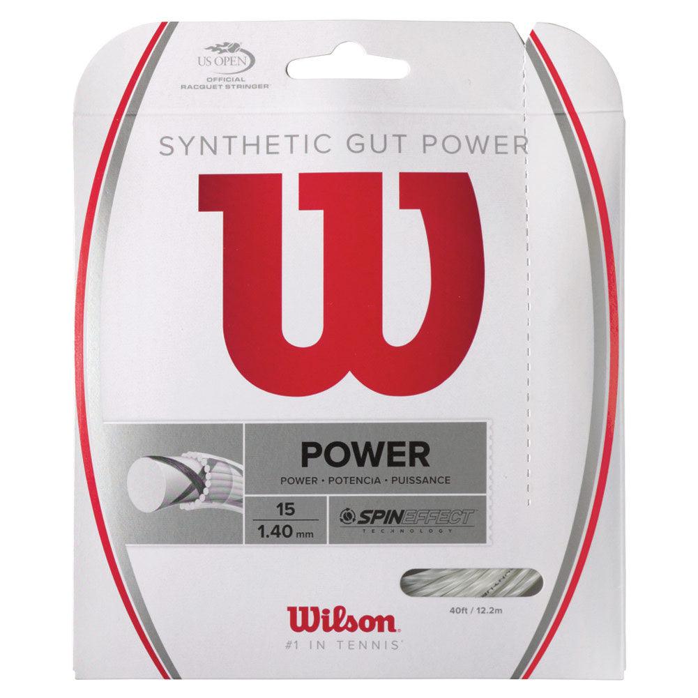 Synthetic Gut Power Tennis String Strings WILSON White 16