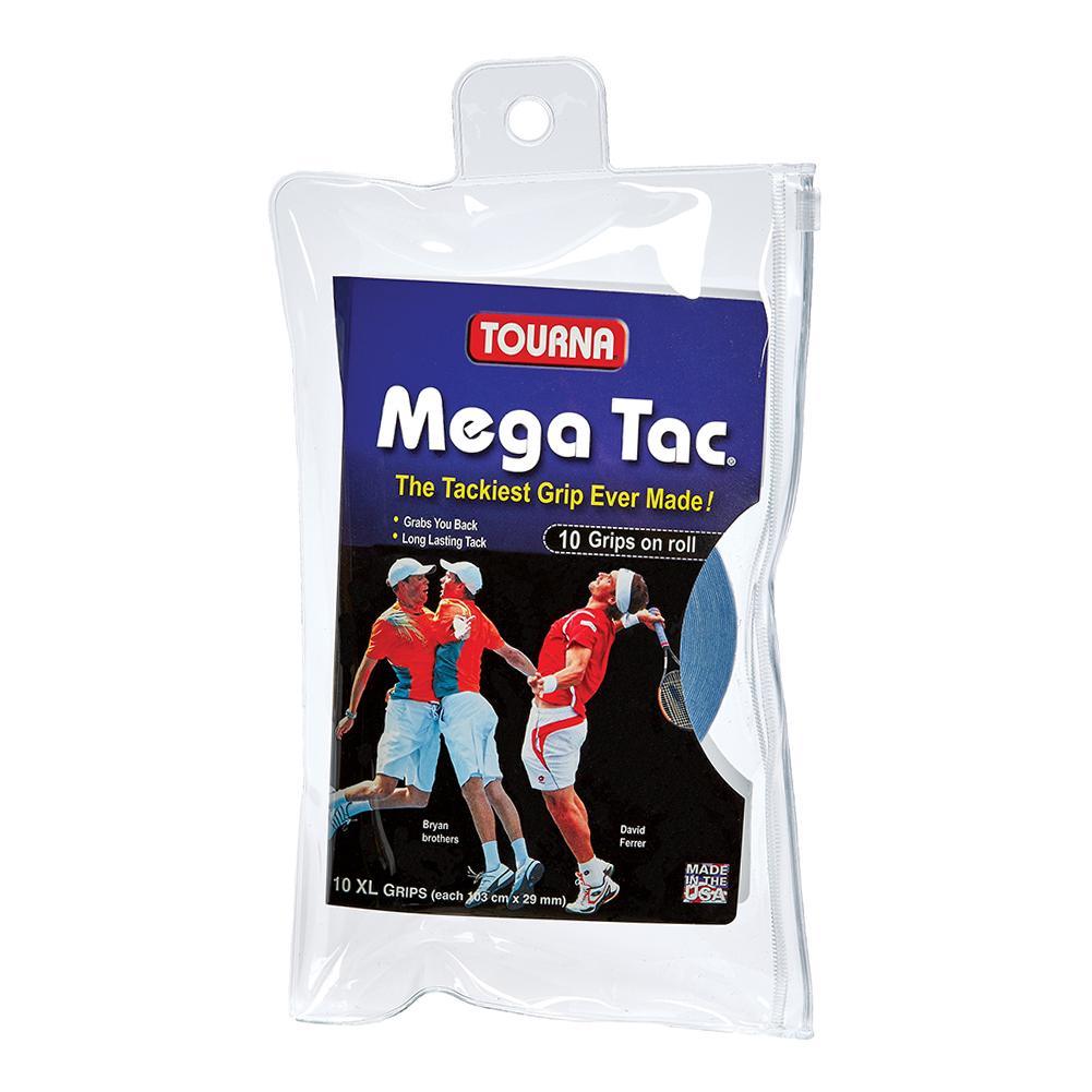 Mega Tac 10 Pack Tennis Overgrip Grips TOURNA Blue