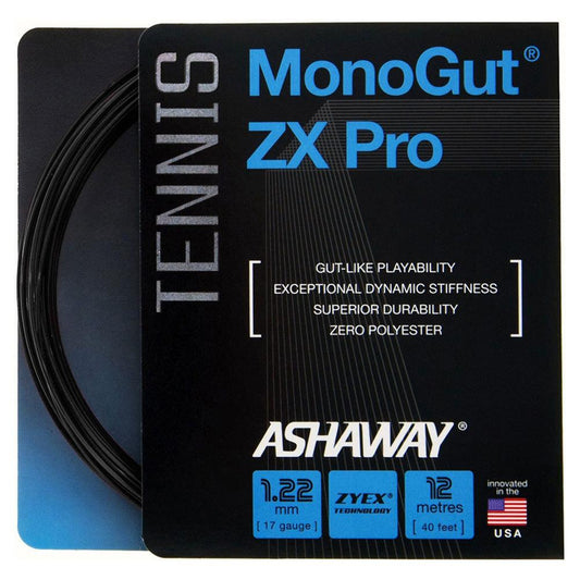 Monogut ZX Pro 17 Tennis String Strings ASHAWAY Black