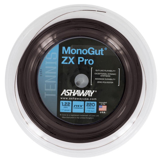 Monogut ZX Pro 17 720 Foot Tennis String Reel Strings ASHAWAY Black