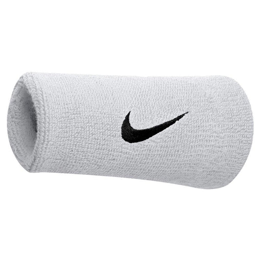 Swoosh Doublewide Tennis Wristbands WOMENS APPAREL NIKE White