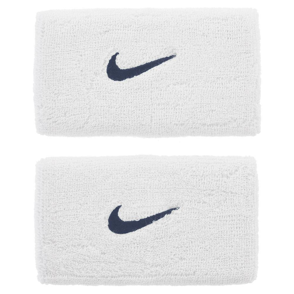 Swoosh Doublewide Tennis Wristbands WOMENS APPAREL NIKE White