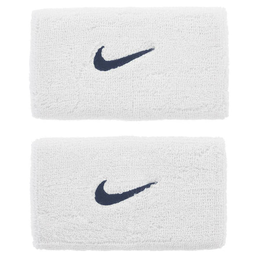 Swoosh Doublewide Tennis Wristbands WOMENS APPAREL NIKE White
