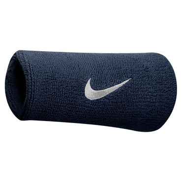 Swoosh Doublewide Tennis Wristbands WOMENS APPAREL NIKE Black