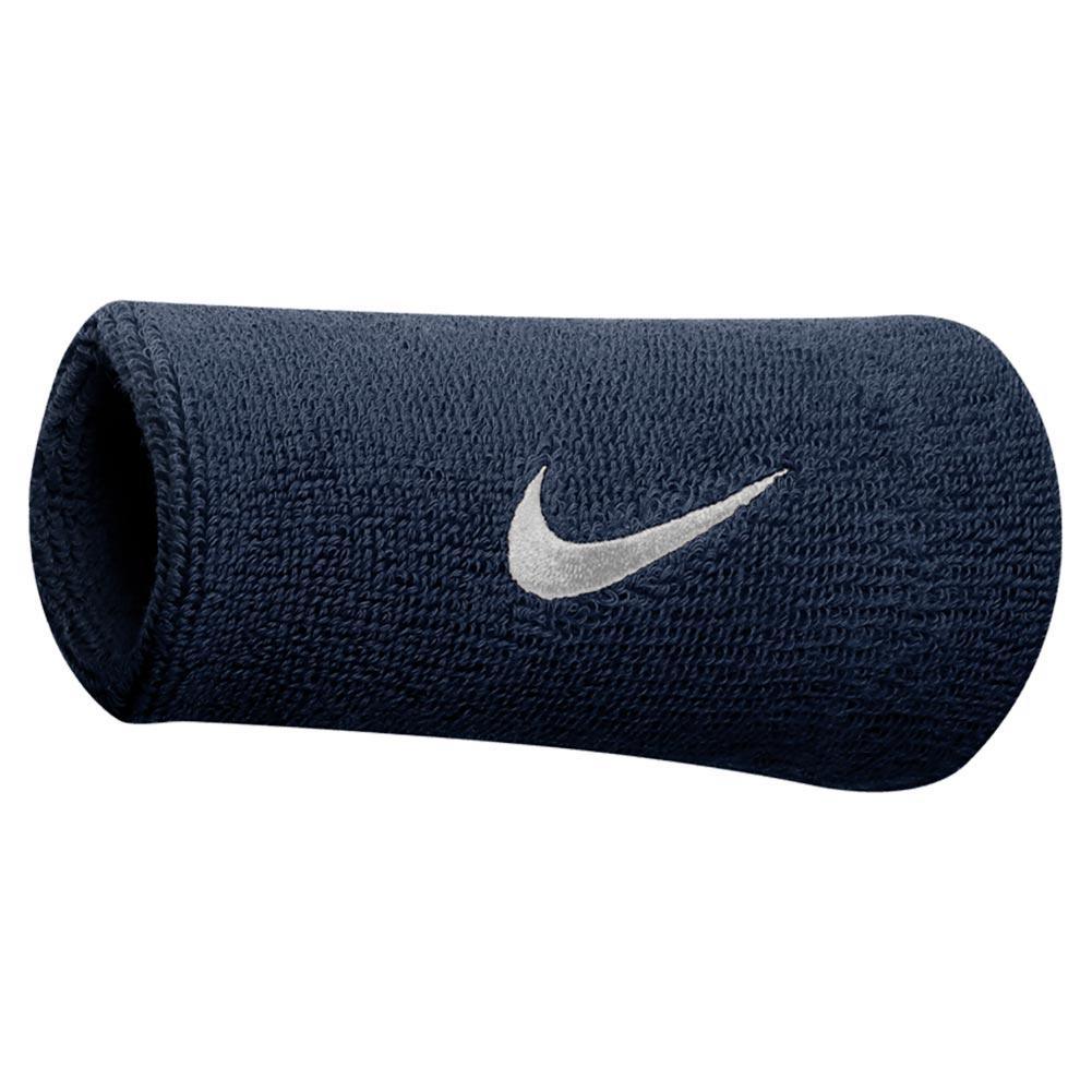 Swoosh Doublewide Tennis Wristbands WOMENS APPAREL NIKE Black