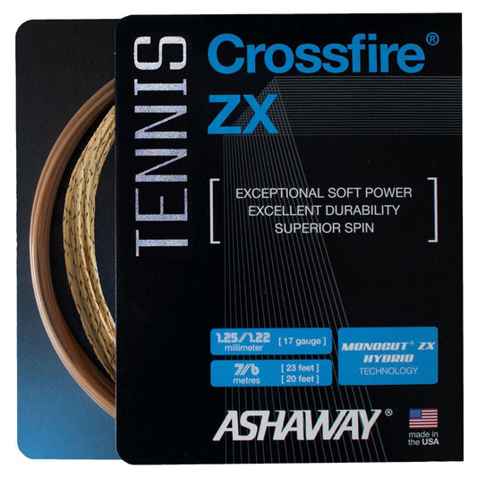 Crossfire Zyex 17G Tennis String Strings ASHAWAY Brown