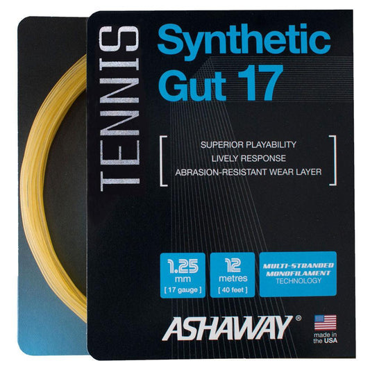 Synthetic Gut 17G Tennis String Gold Strings ASHAWAY Yellow