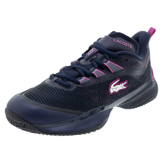 Women`s AG-LT25 Ultra Tennis Shoes Navy and Pink LACOSTE 5 ROYAL