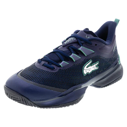 Men`s AG-LT23 Ultra Tennis Shoes Navy and Green LACOSTE 7 ROYAL