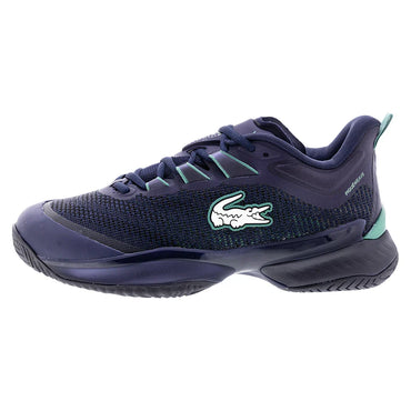Men`s AG-LT23 Ultra Tennis Shoes Navy and Green LACOSTE